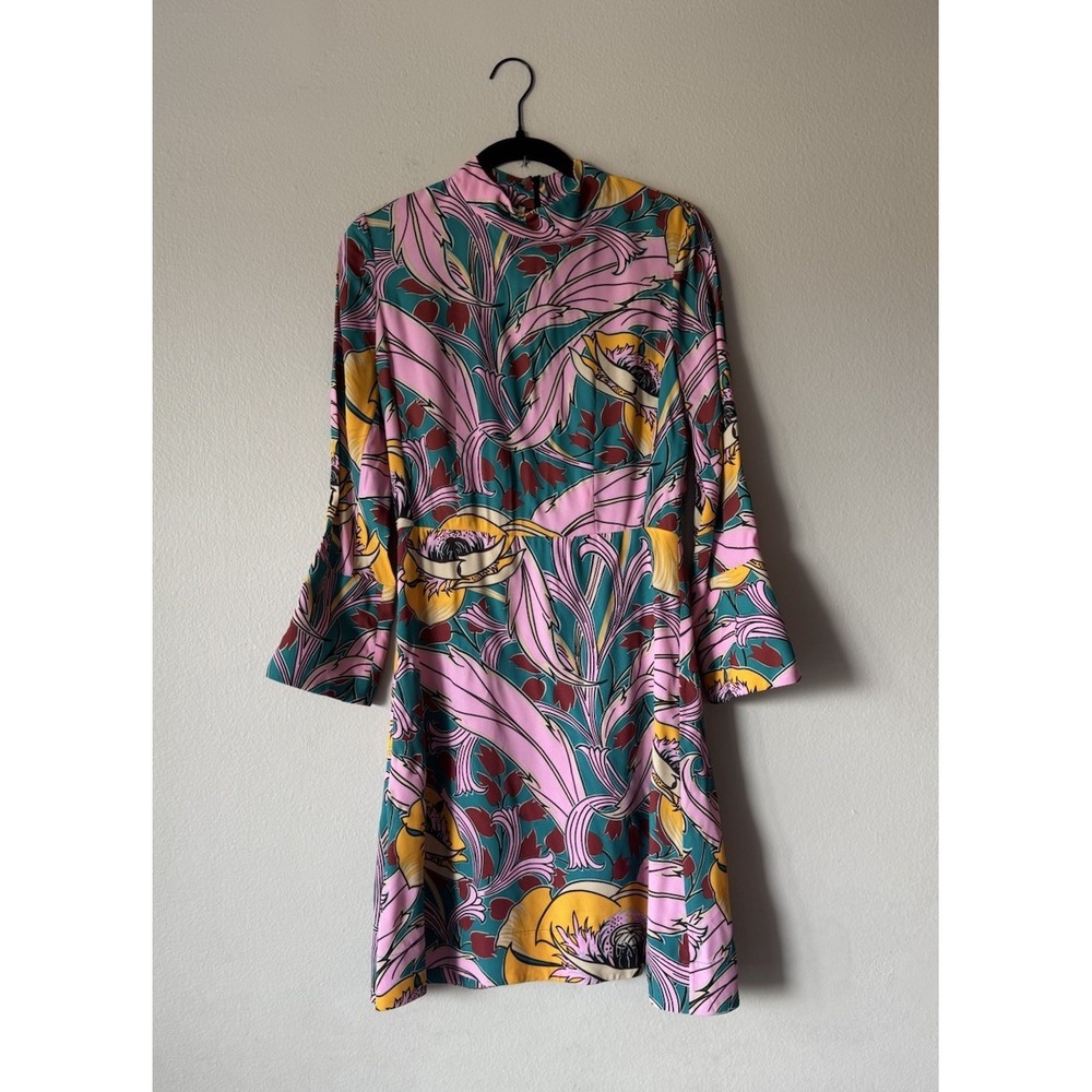 MARNI Bellewoods Floral Print Dress Size 38 Colorful Party Retro 60s Look Glam